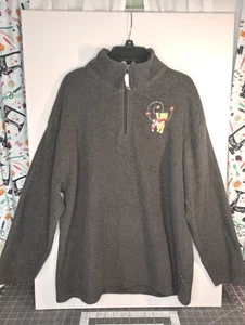 Pullover vintage Winnie the Pooh donna Fair Isle quarto cerniera in pile taglia L - Foto 1 di 14