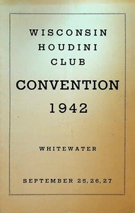 Wisconsin Houdini Club Convention Program 1942 Harry Houdini Magician - Picture 1 of 7