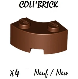 Lego 85080 - 4x Briques Brick round Corner 2x2 - Marron Reddish Brown - NEW NEUF - Imagen 1 de 1