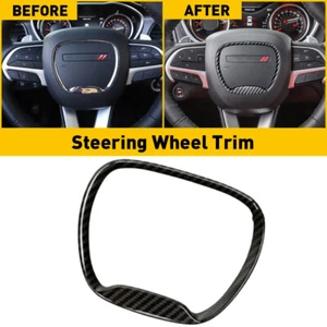 Carbon Fiber Steering Wheel Frame Trim Ring for 15+ Dodge Challenger & Charger A - Picture 1 of 23
