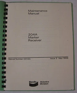 Bendix 204A Marker Receiver Maintenance Manual - Picture 1 of 7
