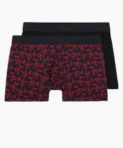 AUBADE HOMME Pack 2 boxers  imprimé/uni Couleur Bambou/Noir Taille S - Picture 1 of 3