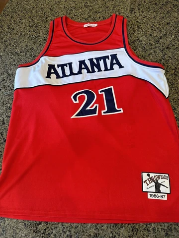 DOMINIQUE WILKINS ATLANTA HAWKS JERSEY Throwbacks Blacktop Edition SZ L Cover