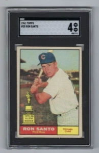 Tarjeta de béisbol 1961 Topps #35 Ron Santo Chicago Cubs calificado SGC 4 HoFer novato - Imagen 1 de 2