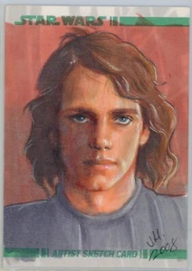 2008 Topps Star Wars Clone Wars Sketchkarte Anakin Skywalker Ingrid Hardy Return - Bild 1 von 3