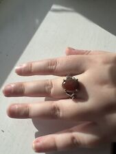 Carnelian Red Agate Fashion Ring - Crystal Healing, Christmas Gift - UK L - S
