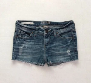 Decree Booty Shorts Blue Jean Size 0 Cutoff Short Stretch Denim Low Rise  - Picture 1 of 4