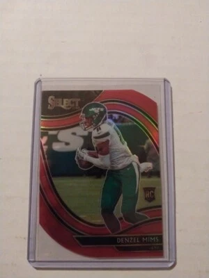 2020 Select Field Level Denzel Mims Red Prizm Die Cut Rookie Card #363 Jets - Image 1 of 2