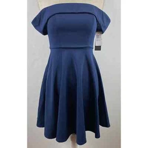 City Studio Fit and Flare Blue Dress Women's Size 0 NWT - Picture 1 of 7