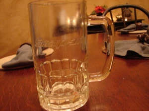 Vintage Advertising Snap-on Heavy Beer Glass Mug Stein Embossed Logo - Picture 1 of 6