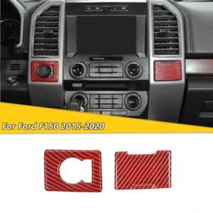 Power Outlet & Four Wheel Drive Switch Cover Trim For Ford F150 2015+ Red Carbon - Picture 1 of 7