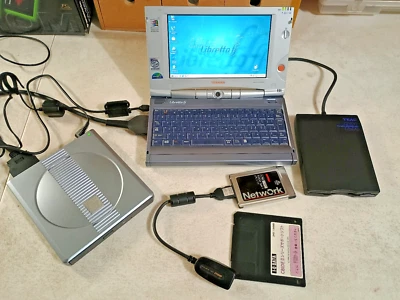 Toshiba Libretto ff1100v Intel P266MHz 96MB, 100GB HD Win2K CD-ROM & More  RARE - Image 1 of 4