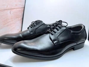 Alfani Men's Victor Faux-Leather Lace-up Cap-Toe Dress Shoes, Black, 10 M - Picture 1 of 9