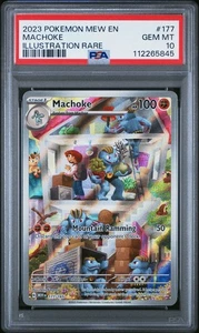 Pokemon 2023 MEW EN Machoke 177/165 Illustrazione Rara PSA 10 - Foto 1 di 2