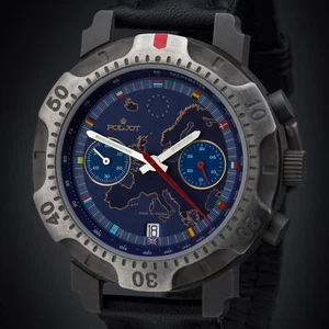Poljot Chronograph Titan 3133 Men's Hand Wound Russian Watch Europe 2000 - Picture 1 of 8