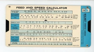 WALMET, GESCHWINDIGKEITS- UND VORSCHUBRECHNER 6 1/2" x 3 1/8" - Bild 1 von 4