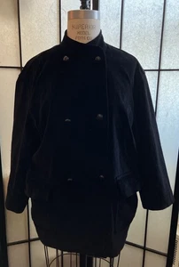 Isaac Mizrahi schwarze Samtjacke S passt aber Oversized Unisex zweireihig - Bild 1 von 8