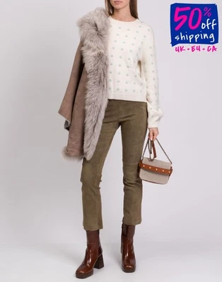 RRP €376 CHINTI & PARKER Cashmere & Wool Jumper Size S Polka Dot Crew Neck - Изображение 1 из 4