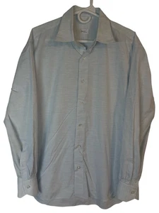 Camisa de vestir Marol Bologna abotonada para hombre 42 16,5 azul cielo Italia 🇮🇹 Hecha informal - Imagen 1 de 11