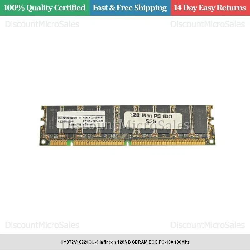 HYS72V16220GU-8 Infineon 128MB SDRAM ECC PC-100 100Mhz - Image 1 of 1