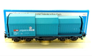 Märklin 4687 Drehgestellwagen mit Teleskophauben HO SBB OVP neuwertig - Picture 1 of 5