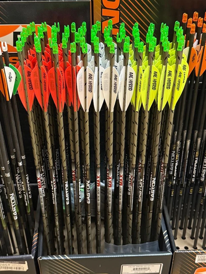 NEW Easton FMJ Max 300 Spine Match Grade .001 AAE Fletching 6 Pack HIT & Collars - Image 1 of 1