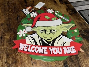 Star Wars -Yoda “Welcome You Are” Christmas/Holiday Door Greeting Wooden Sign - Picture 1 of 13