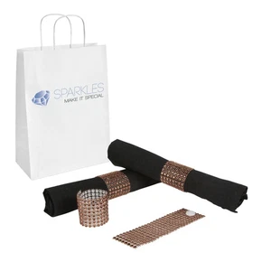 200 Brown Rhinestone Napkin Rings - 8 Row Reusable Fasteners - Picture 1 of 5