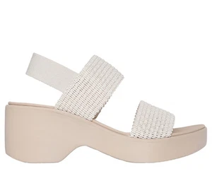 Skechers Cali Day Beige Sandali Donna con Zeppa Elasticizzati Casual Memory Foam - Foto 1 di 5