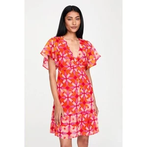 Marie Oliver Carmina Minikleid Guave Rosa Orange Multi 2Q13B-177-207A US 6 M - Bild 1 von 5