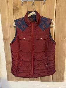 Gilet smanicato Ariat rosso scuro/blu full zip taglia XL nuovo senza etichette - Foto 1 di 3