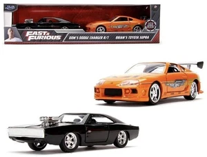 JADA BRAIN’S TOYOTA SUPRA & DOM’S DODGE CHARGER FAST & FURIOUS 1:32 SCALE 2PACK - Picture 1 of 2