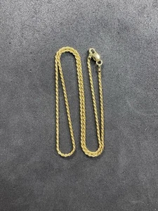 4.3g Vintage Sterling Silver 925 Gold Wash Rope Chain 18” Jewelry lot J - Picture 1 of 6