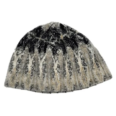 Zepla Womens Winter Beanie Hat Faux Leather Vintage Gray Ski Hat - Image 1 of 4