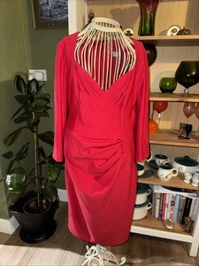 Diva Catwalk Kleid Rüschen Pencil Style rot Gr. XXL 3/4 Länge Arme sehr guter Zustand - Bild 1 von 10