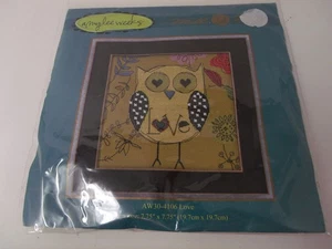 Mill Hill Amylee Weeks LOVE Owl Counted Cross Stitch & Glass Beads Kit  7.75" - Picture 1 of 2