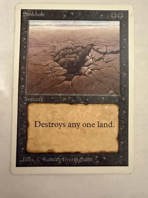 MTG: Sinkhole Card Regular Unlimited Edition Magic the Gathering - Image 1 of 2