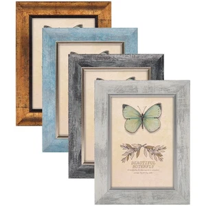 5x7 Picture Frames Set of 4 Rustic Retro Photo Frame with HD Plastic Cover fo... - Picture 1 of 7