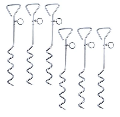 BAYLI 6 Set Spriralhering Zelt Schraubhering Erdanker Bodenanker Trampolin Befestigung