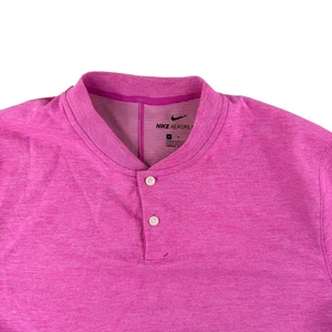 Camisa polo de golf Nike Tiger Woods para hombre mediana rosa cuello hoja aerorreacto elástica - Imagen 1 de 11
