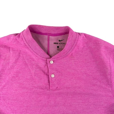 Camisa polo de golf Nike Tiger Woods para hombre mediana rosa cuello hoja aerorreacto elástica Foto 1 de 4