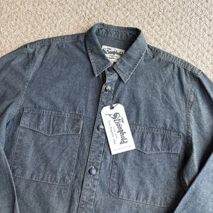 The Stronghold Shirt Men's Large Blue Denim Chambray Utility Shirt BNWT - Picture 1 of 13