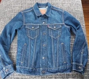 Giacca jeans camionista Levis donna blu scuro denim taglia small casual - Foto 1 di 11