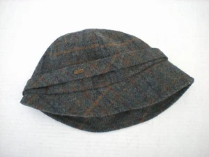 Mucros Weavers Irish Flapper Hat Wool Herringbone Tweed Plaid Adjustable Womens - Picture 1 of 5