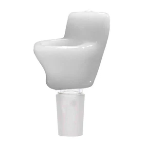 Bong Kopf Toilette aus Glas Weiß/ Kleiner Durchlass - Lustiger Glaskopf SG: 18,8 - Bild 1 von 1
