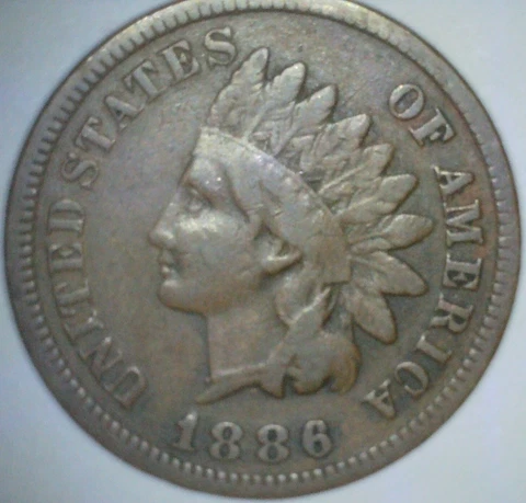 1886 Type I INDIAN HEAD PENNY Fine Condition Collectible 1 Cent Coin JL8K Cover