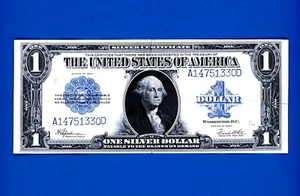 1923 $1 Silver Certificate HORSE BLANKET CRISP LARGE SZ NOTE LIGHT FOLDS - Picture 1 of 2
