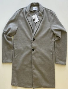 Fashion Nova Men Small Gray Top Coat Men's Button Chadwick Car Coat 0014 - Picture 1 of 11