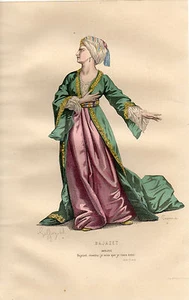 GRAVURE COSTUME THEATRE de RACINE / BAJAZET. Roxane - Picture 1 of 1
