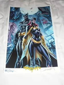 2022 SDCC Batman and Batgirl Art Print Signed By J Scott Campbell 11X17 - Picture 1 of 1